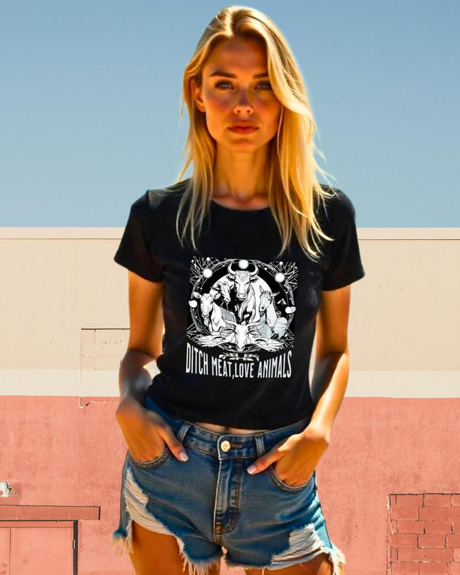 Ditch Meat, Love Animals - Women T-Shirt