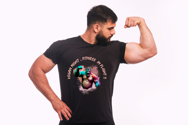 VEGAN MIGHT FITNESS IN FLIGHT Print T-Shirt