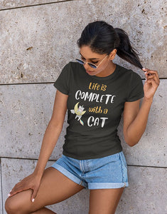 Life Is Complete With A Cat (Unisex) - Zestee Vegan Lifestyle